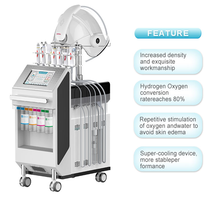 9 in 1 Space Water Oxygen Hydro Dermabrasion Facial Machine with Oxygen LED Mask