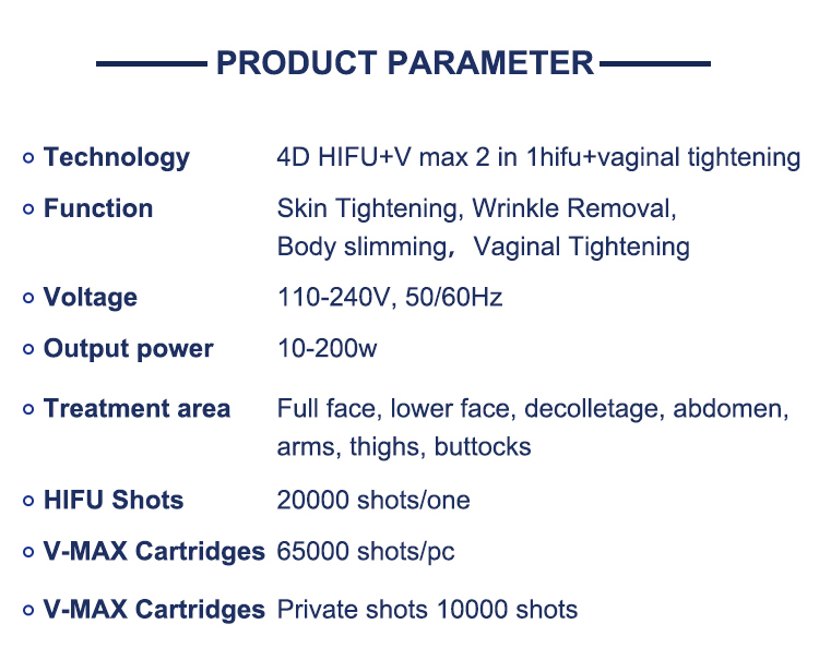 Product parameters