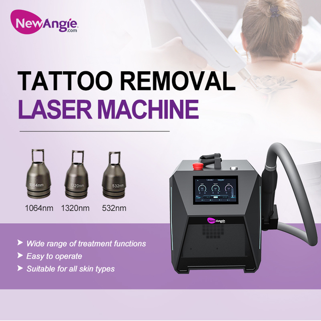 Newangie 532nm 755nm 1064nm 1320nm Q Switched Nd Yag Laser Tattoo Removal Machine