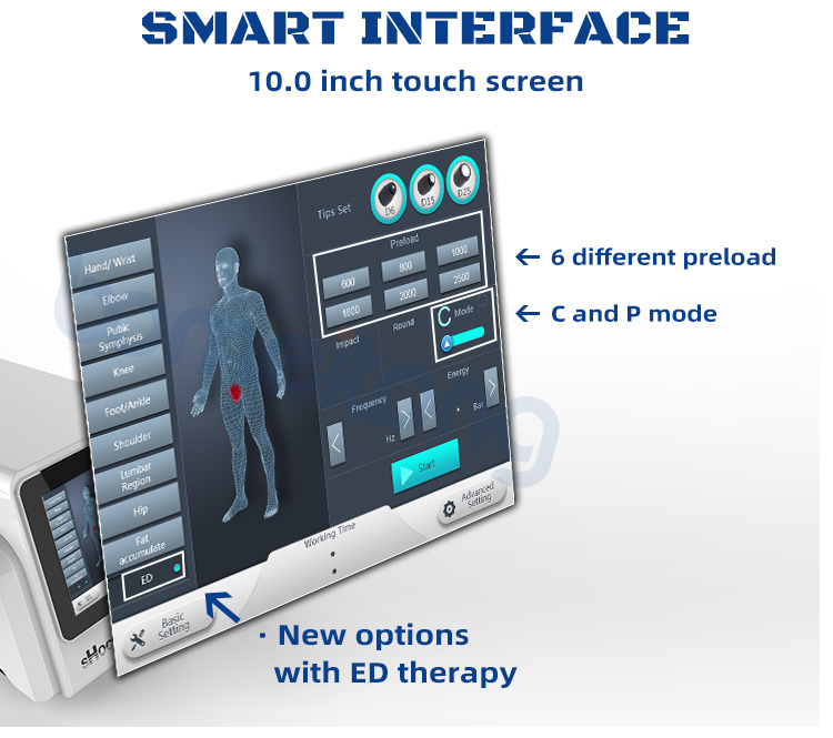Extracorporeal radial shockwave therapy machine for ed treatment pain relief