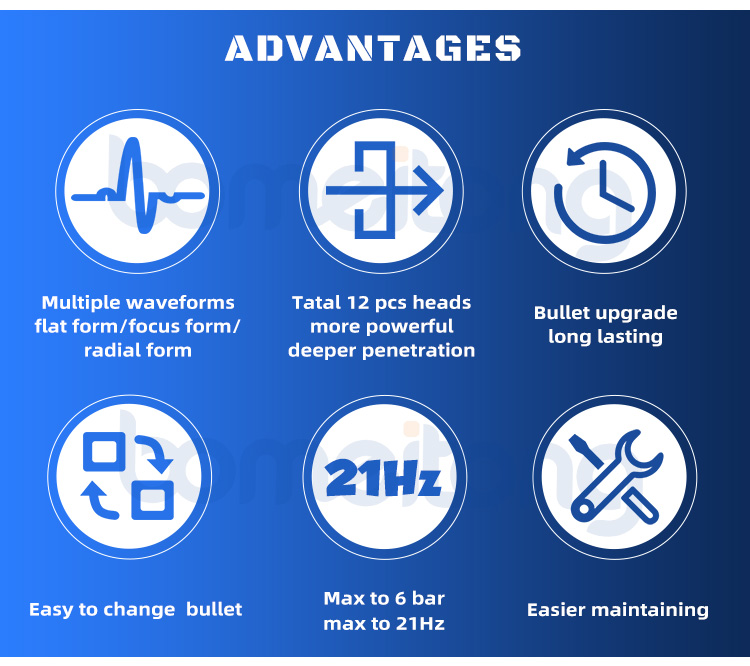 Extracorporeal radial shockwave therapy machine for ed treatment pain relief