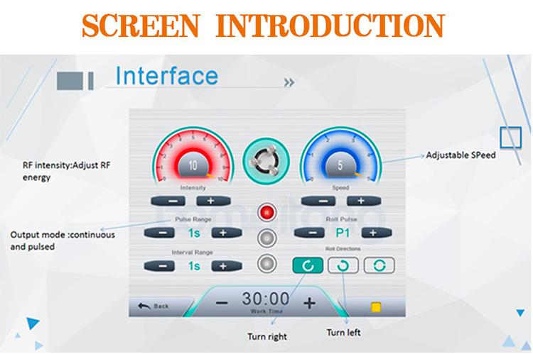 RF machine rotation roller skin tightening weight loss face lift professional