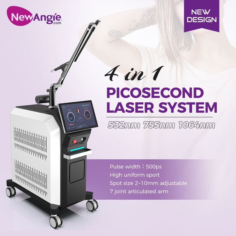 True Pico Nd Yag Picosecond Pulsed Laser Tattoo Removal Machine 532nm 1064nm 755nm Professional
