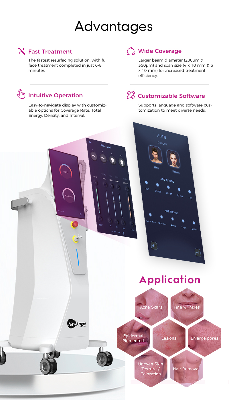 1927nm Thulium Fractional Laser Machine for Anti-Aging Face Lift And RF Therapy