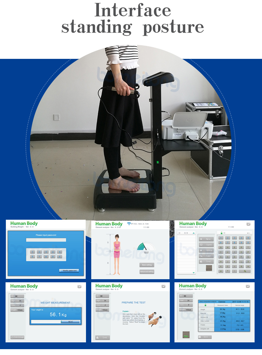 Body composition analysis machine bio impedance fat weight test 25 outputs