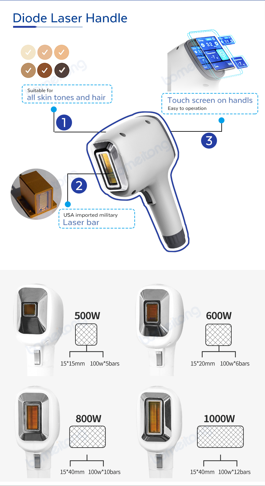 Laser hair removal diode machine 755 808 1064 3 wave wavelength professional