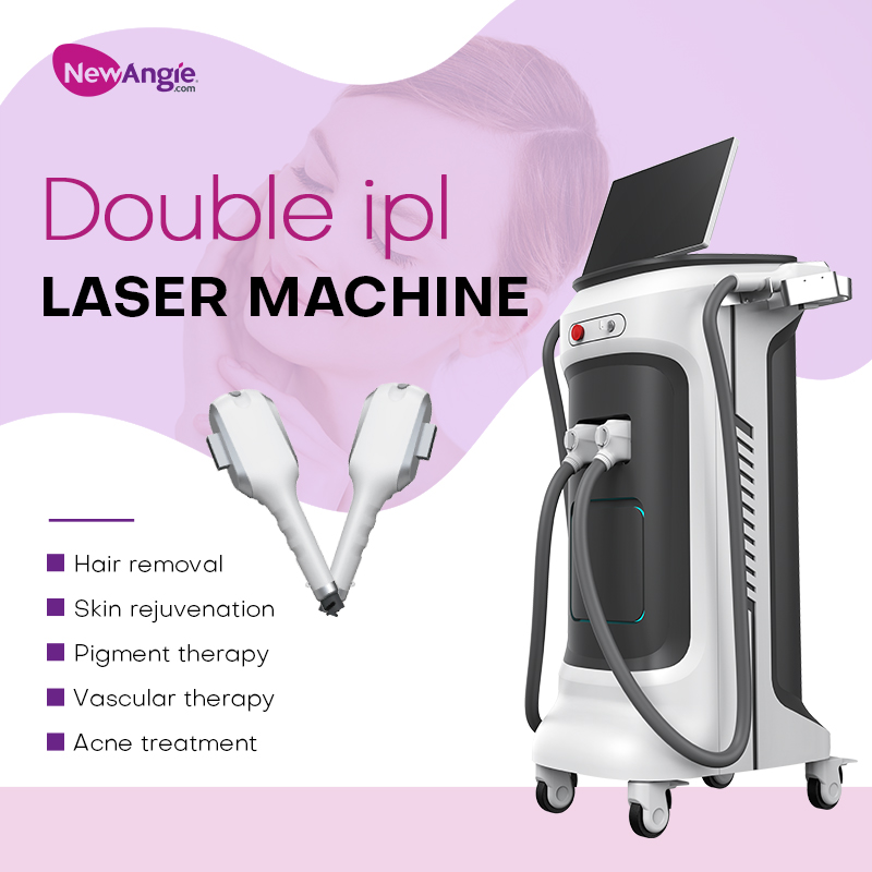IPL Skin Rejuvenation Hair Removal With Double Handle Intense Pulse Light Therapy Machine