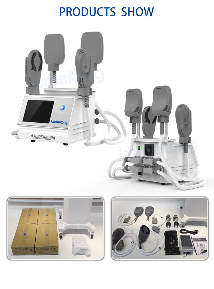 Portable HIEMT EMS 4 Handles Body Sculpt Machine Build Muscle Fat Burning